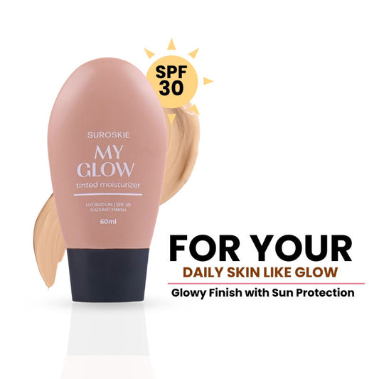 SUROSKIE My Glow Tinted Sunscreen SPF 30 For Glowy Finish Medium Shade (60ml)