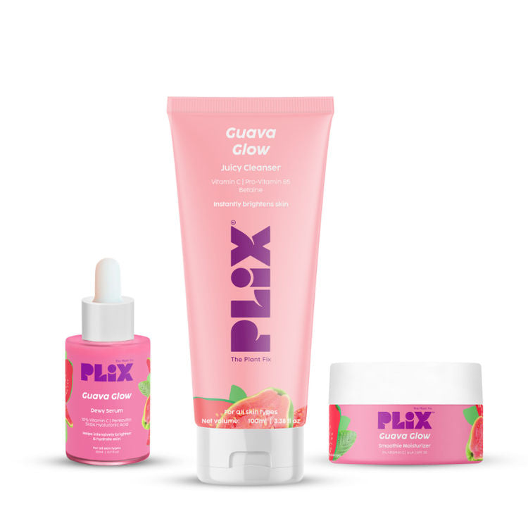 Plix Guava Glow Regime With Cleanser, 10% Vitamin C Serum & Moisturizer
(3 pcs)