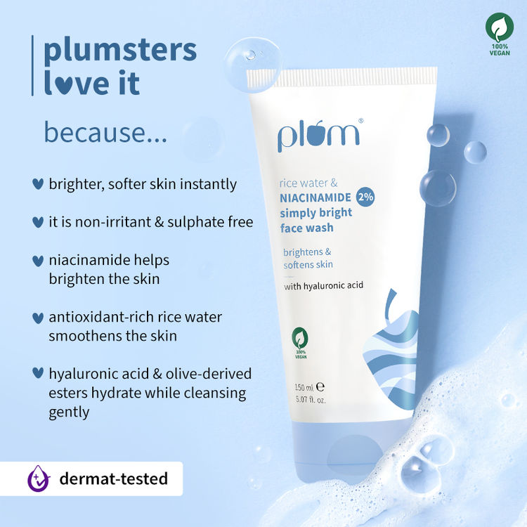 Plum 2% Niacinamide Face Wash With Rice Water (150ml)