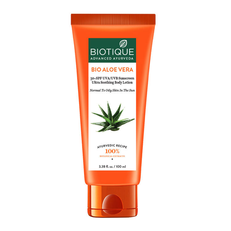 Biotique Bio Aloe Vera 30+ SPF Sunscreen Ultra Soothing Body Lotion (100ml)
