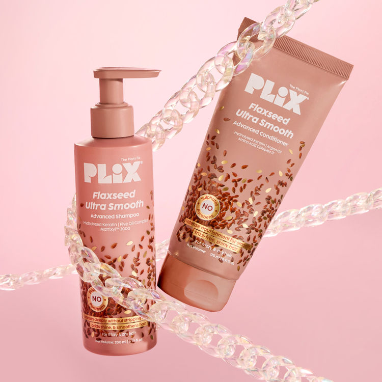 Plix The Plant Fix Flaxseed Ultra Smooth Advanced Shampoo & Conditioner Combo (200ml + 175ml)