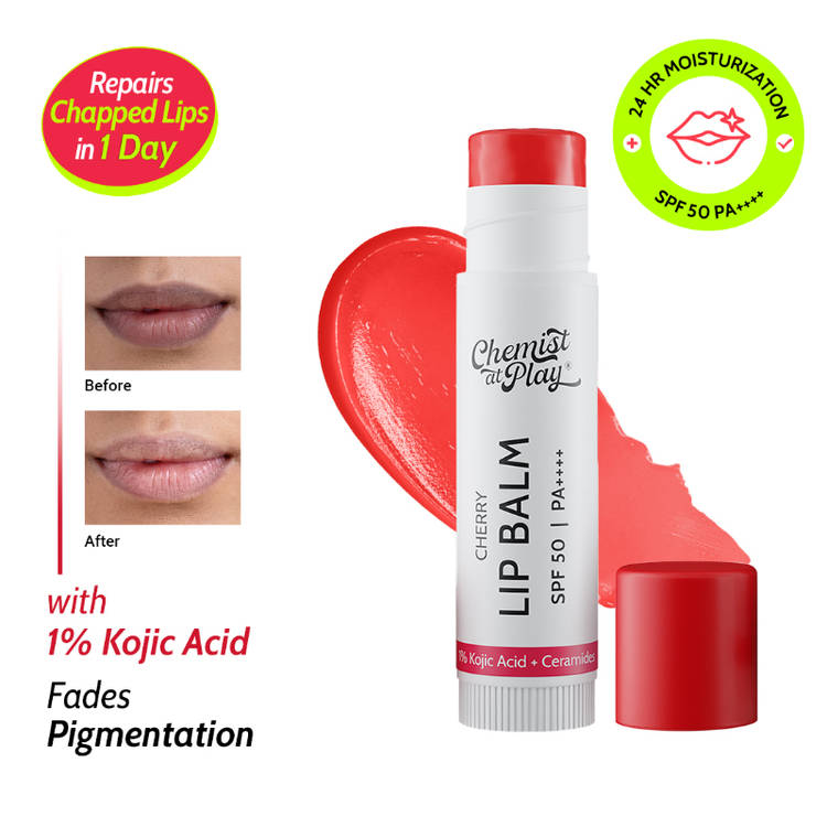 Chemist at Play Cherry Lip Balm SPF 50 Brightens & Repairs Chapped Lips 24HR Moisture (4.5g)