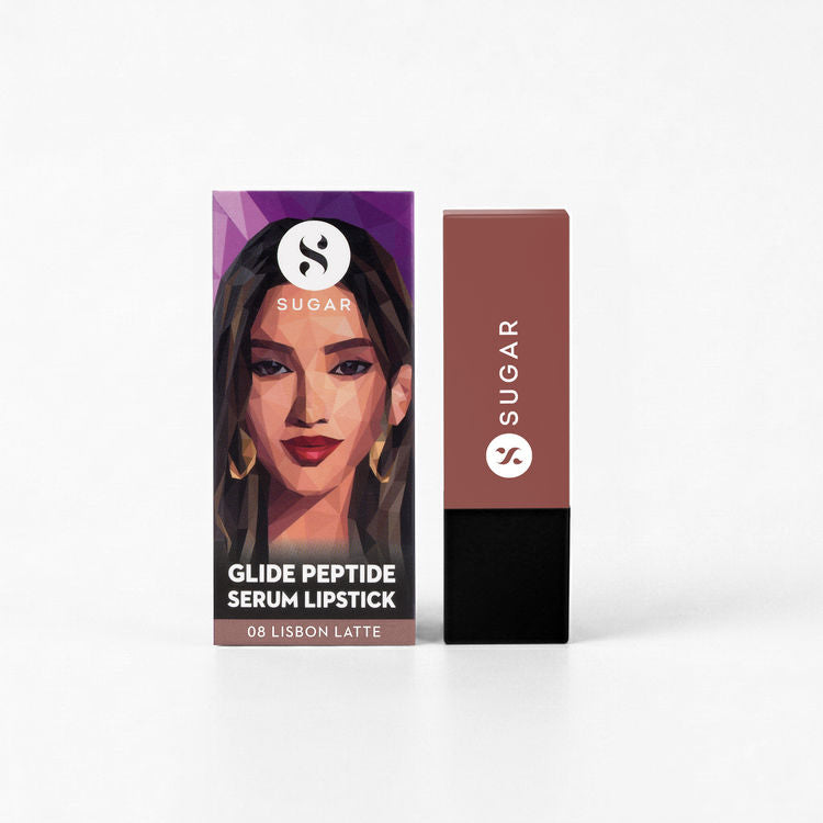 SUGAR Glide Peptide Serum Lipstick - 08 Lisbon Latte (4.2g)