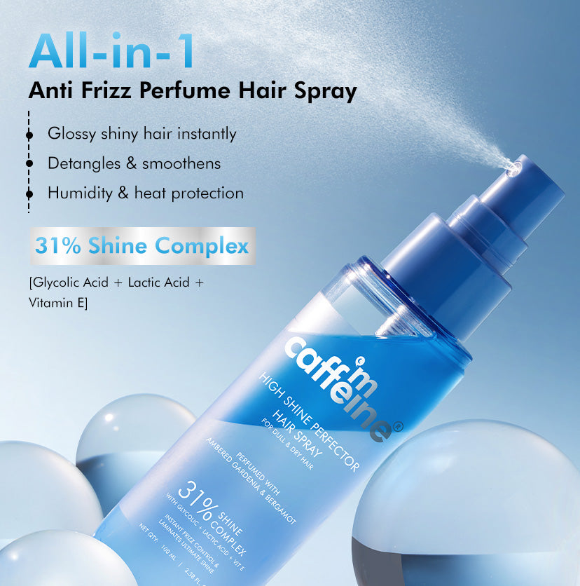 Mcaffeine Anti-Frizz Perfume Hair Spray, 31% Shine Complex For Instant Gloss