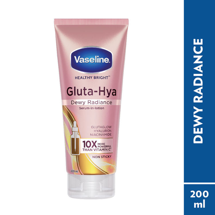 Vaseline Gluta-Hya Dewy Radiance Lotion Bright, Glowing Skin Glutathione Infused Moisturizer (200ml)