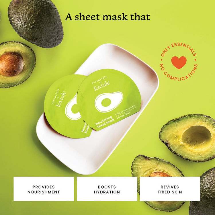 Foxtale Essentials Nourishing Sheet Masks - Hyaluronic Acid & Avocado
(26 g)
