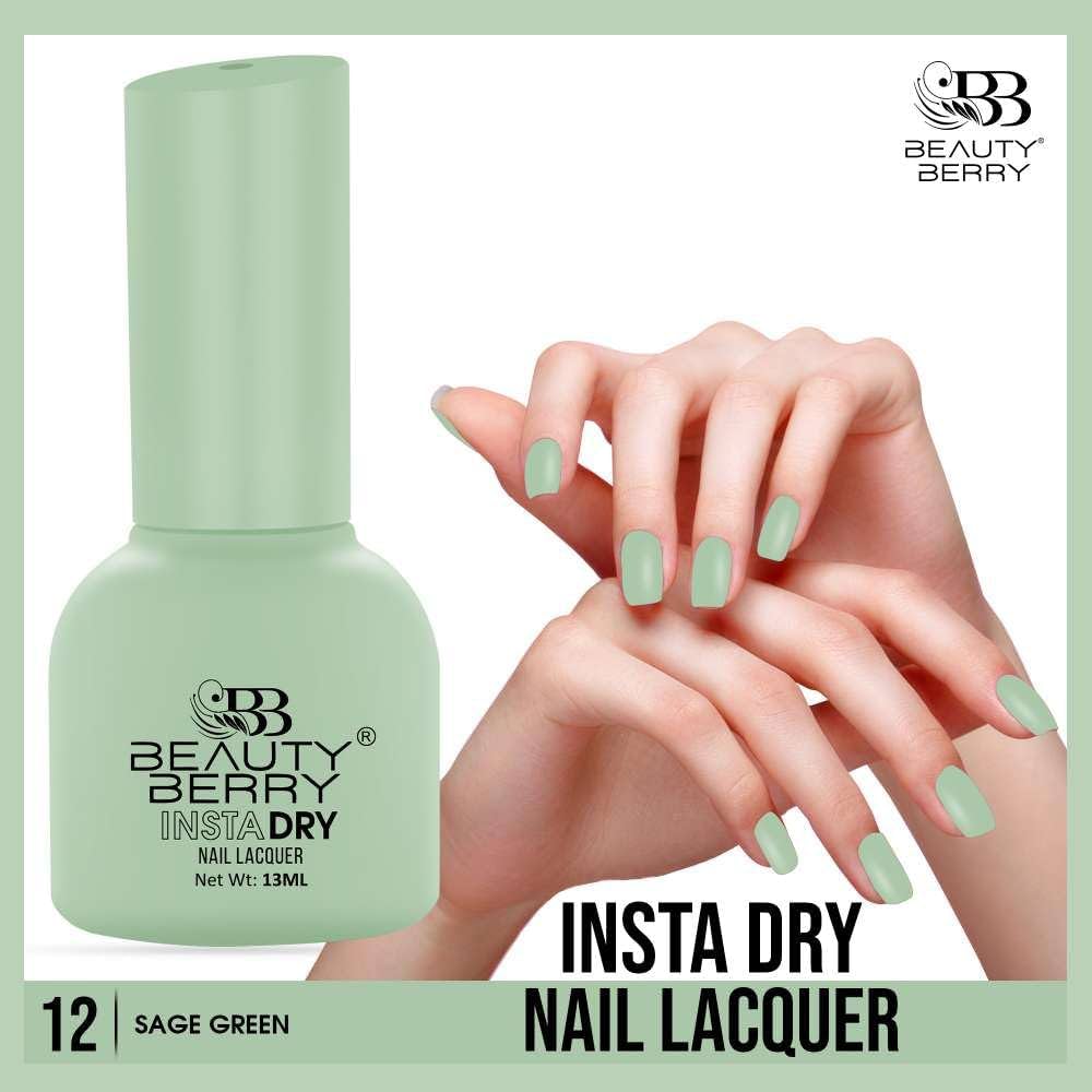Beauty Berry Insta Dry Nail Lacquer (SAGE GREEN-12)