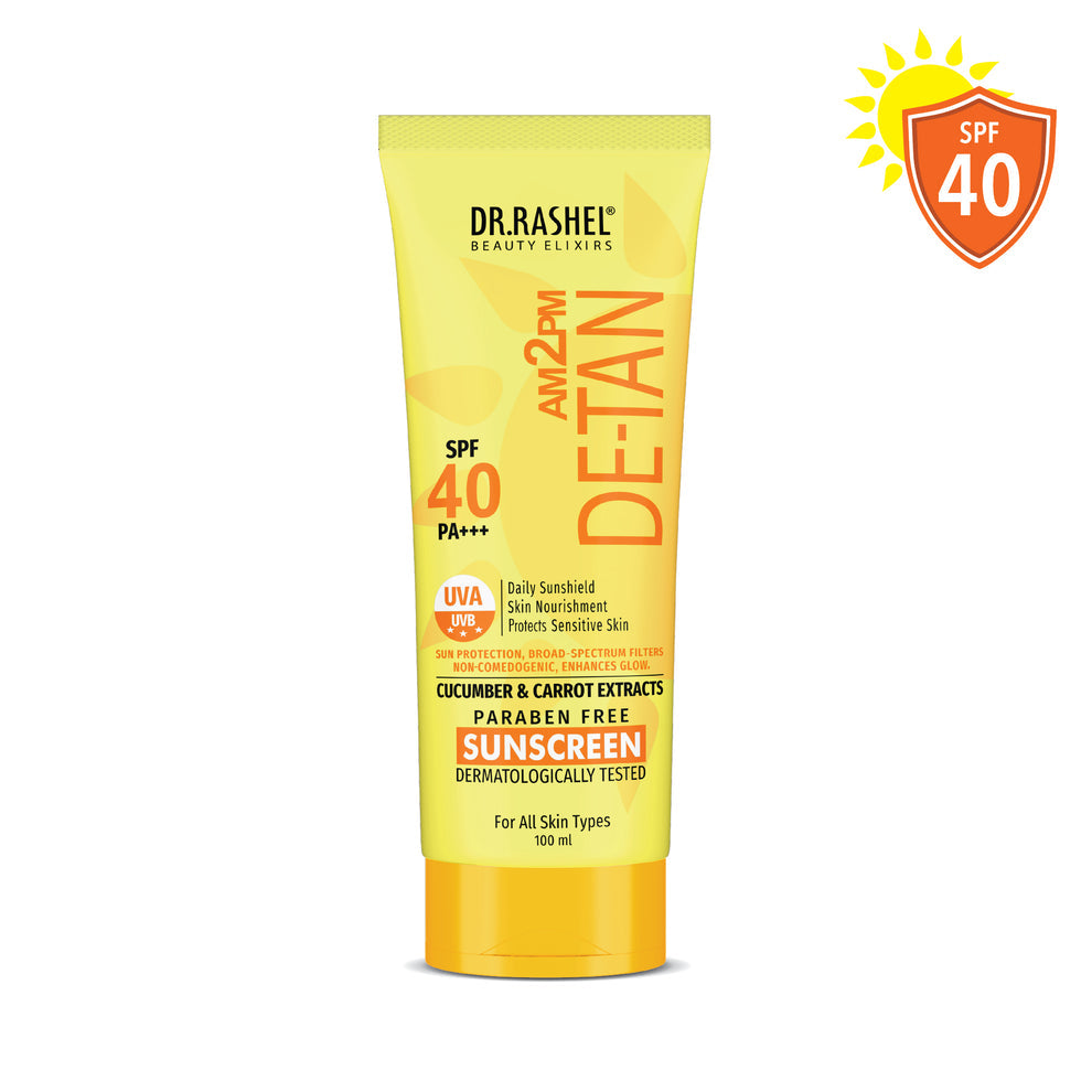 Dr Rashel Detan Sunscreen SPF 40 | PA+++ Protection | Carrot & Cucumber - 100 ml
