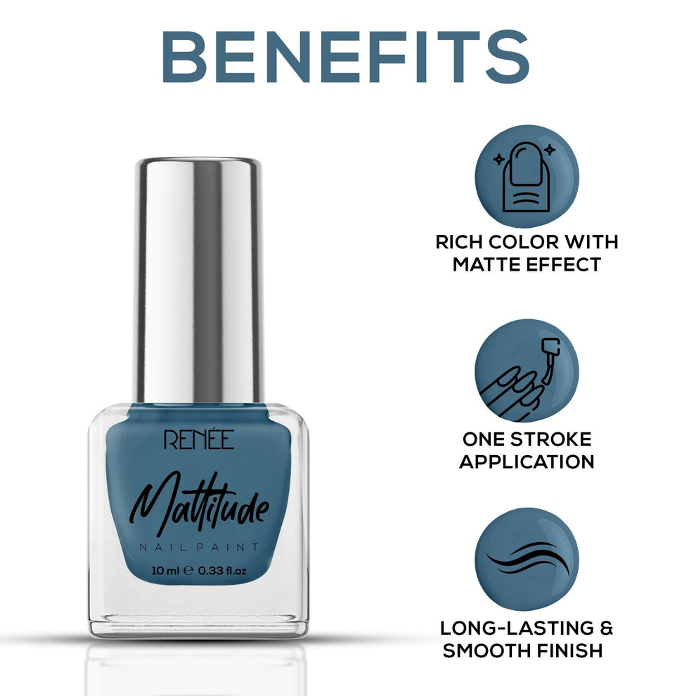 RENEE Mattitude Nail Paint 10ml (13 Terrific Teal)