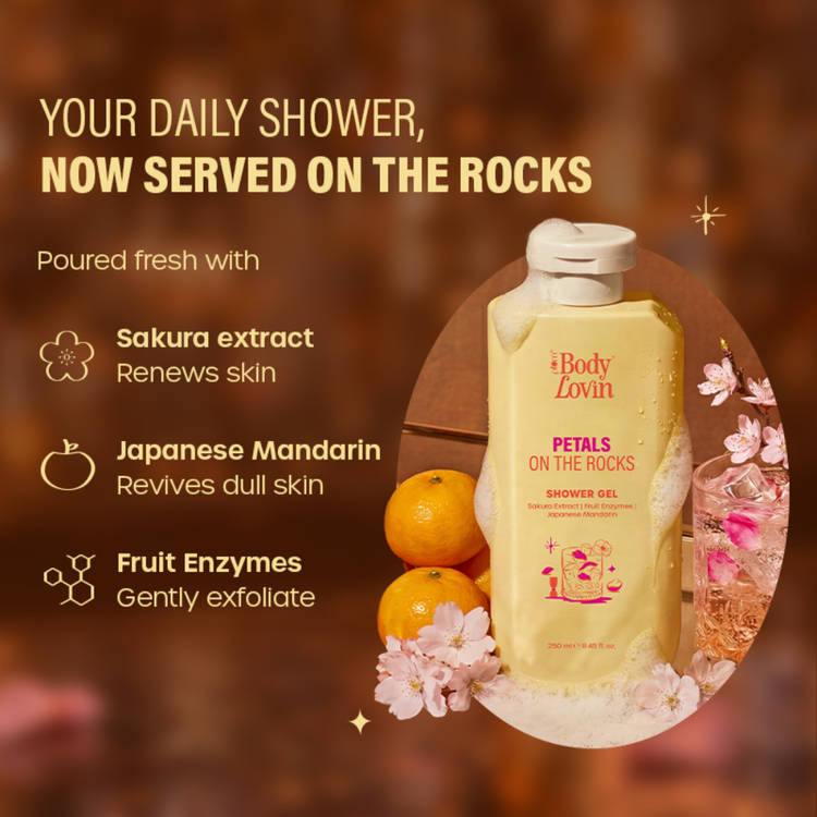 Plum BodyLovin’ Petals On The Rocks Shower Gel, Renewing & Reviving, Citrus Floral Fragrance (250ml)