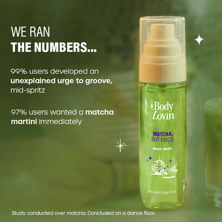 Plum BodyLovin’ Matcha, But Disco Body Mist, Long-Lasting, Lactonic Matcha Fragrance (100ml)