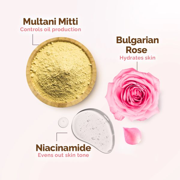 Mamaearth Multani Mitti Face Wash With Multani Mitti & Bulgarian Rose(150ml)