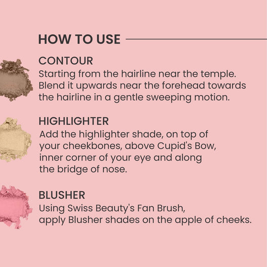 Swiss Beauty Cheek-A-Boo 3-in-1 Face Palette with Blusher , Contour and Highlighter (03)