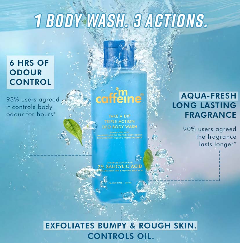 Mcaffeine 2% Salicylic Acid, 3-in-1 Perfume & Odour Control Body Wash