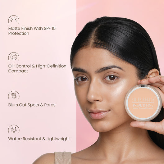 Swiss Beauty Prime & Fine Compact Powder (03 Nude-Beige)