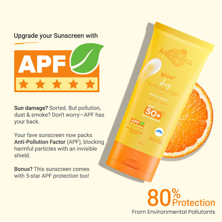 Aqualogica Glow+ Dewy Gel Sunscreen In-Vivo Tested SPF 50+ PA++++ with Papaya & Vitamin C - 80g
