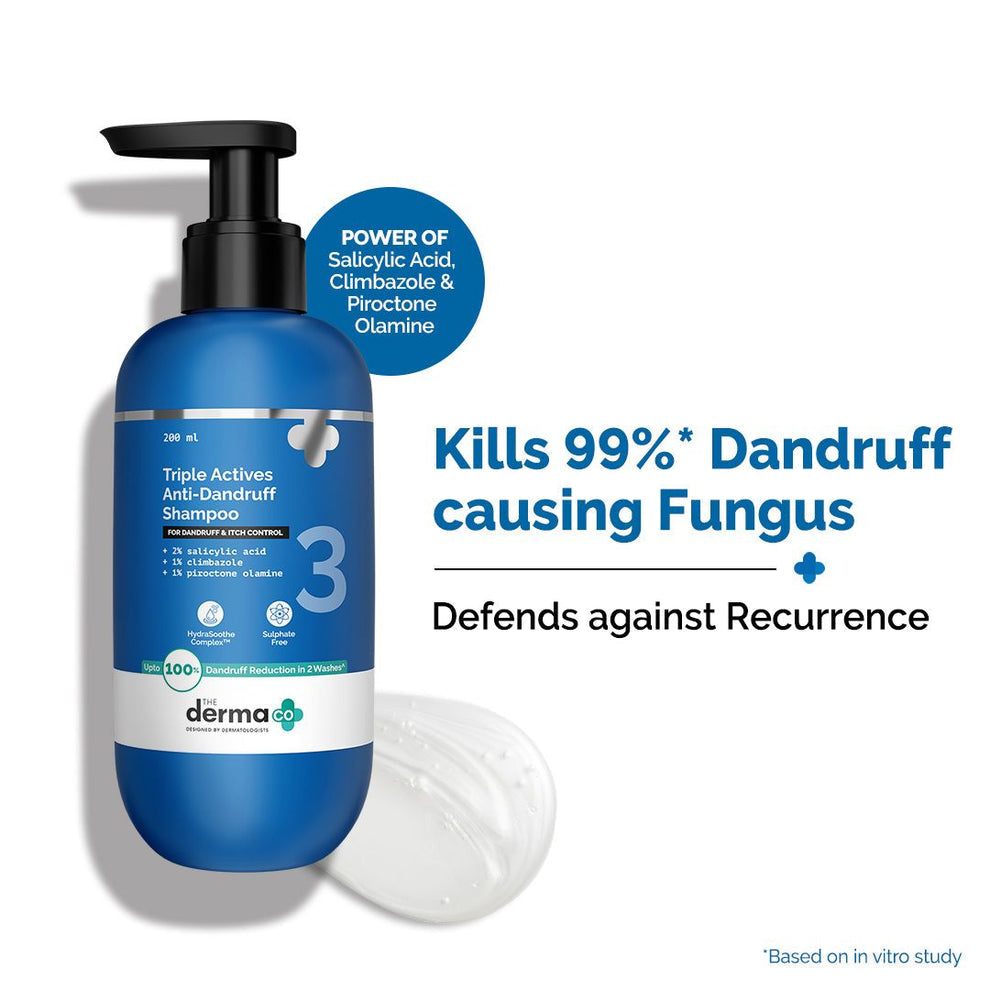 The Derma Co Triple Actives Anti-Dandruff Shampoo - 200 ml
