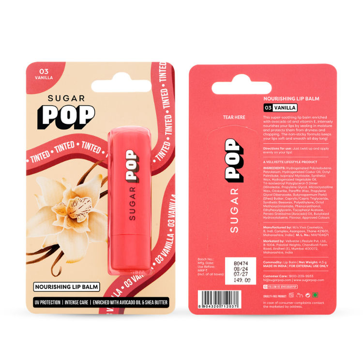 SUGAR POP Nourishing Lip Balm with SPF Shea-Butter & Avocado Oil (03 Vanilla)