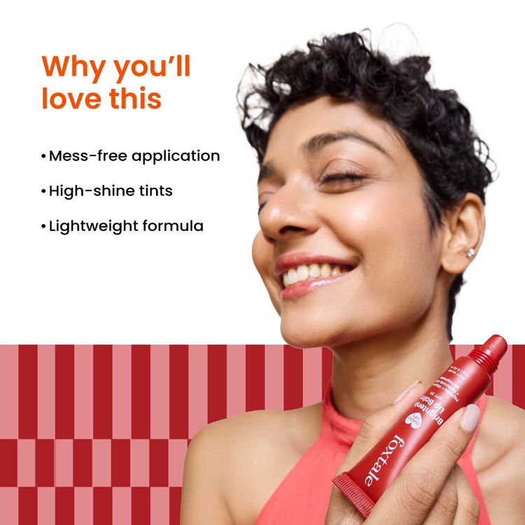 Foxtale Brightening Lip Balm With Peptides, Vitamin C & Hyaluronic Acid - Ruby Glaze
(12g)