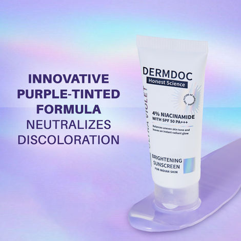 DERMDOC SPF 50 4% Niacinamide Ultra Violet Brightening Sunscreen (60 gm)