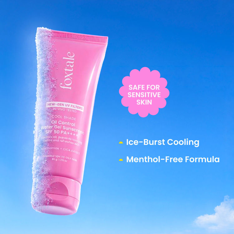 Foxtale SPF 50 Aqua-Gel Lightweight Sunscreen for Oily Skin, In-Vivo Tested PA++++, Matte Finish.
(50g)