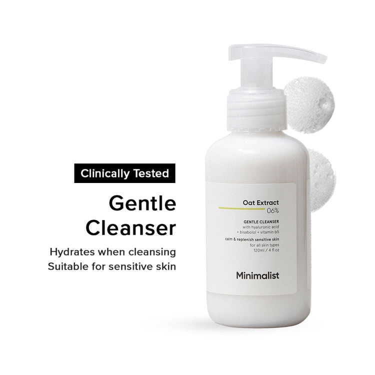 Minimalist 6% Oat Extract Gentle Cleanser With Hyaluronic Acid For Sensitive Skin
(120ml)