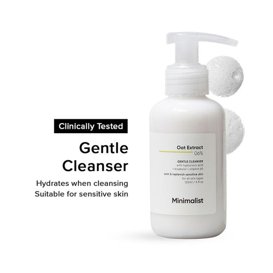 Minimalist 6% Oat Extract Gentle Cleanser With Hyaluronic Acid For Sensitive Skin
(120ml)