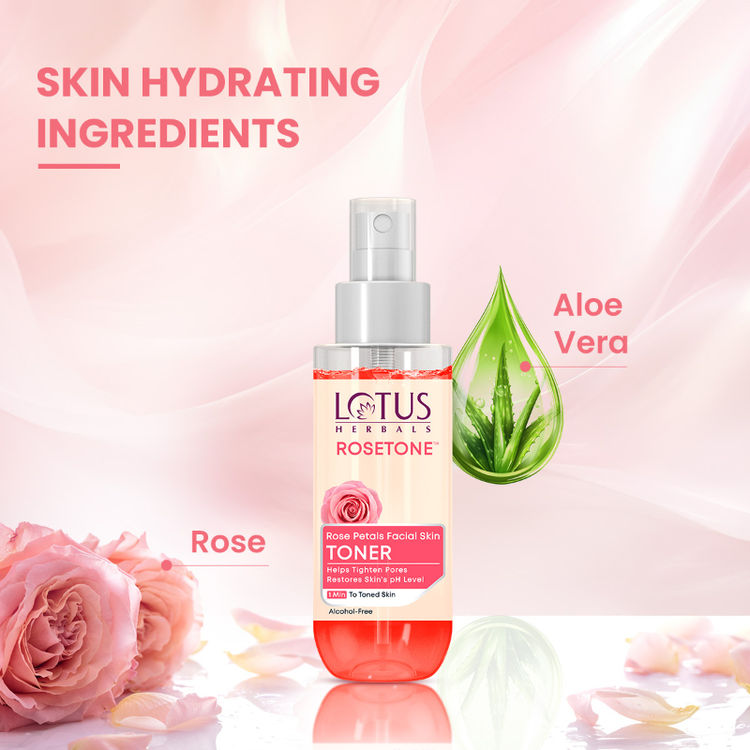 Lotus Herbals Rosetone Rose Petals Facial Skin Toner Hydrates & Moisturises Skin, Alcohol-Free
(100ml)
