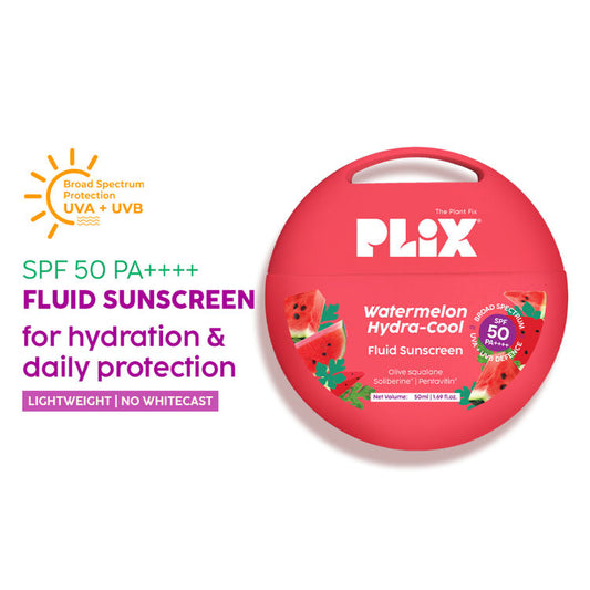 Plix Watermelon Hydra-Cool Fluid Sunscreen With SPF 50 PA++++
(50ml)