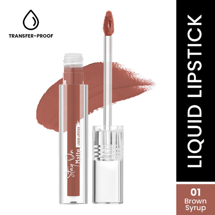 Swiss Beauty Stay On Matte Liquid Lipstick 01(Brown Syrup)