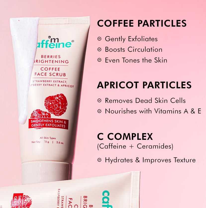 Mcaffeine Berries Brightening Coffee Face Scrub - 75 gm