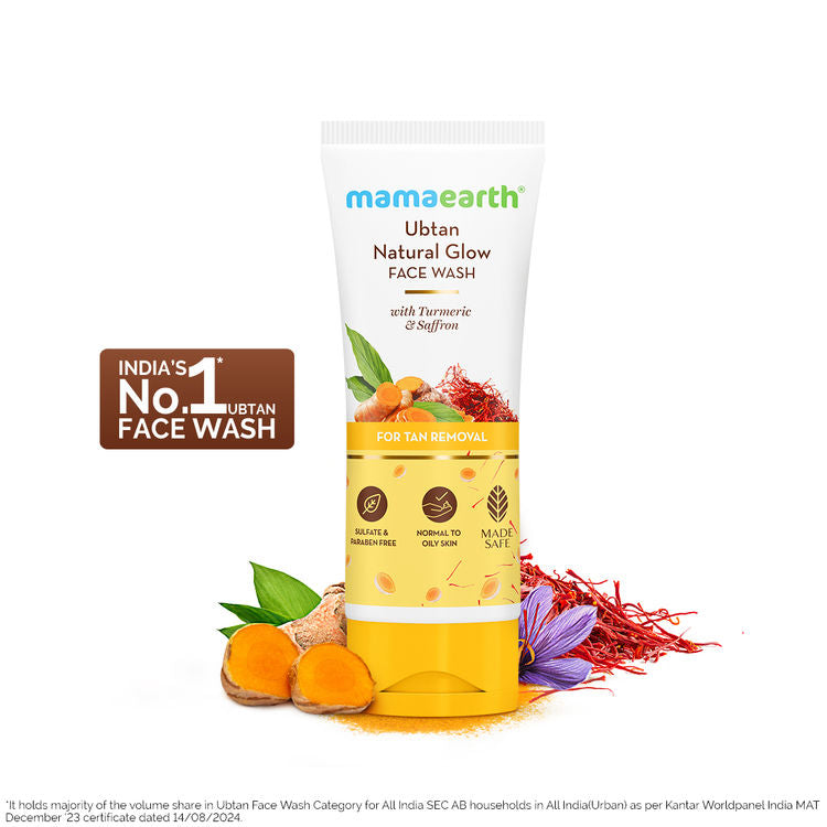 Mamaearth Ubtan Face Wash With Turmeric & Saffron For Tan Removal 100 ml (100ml)