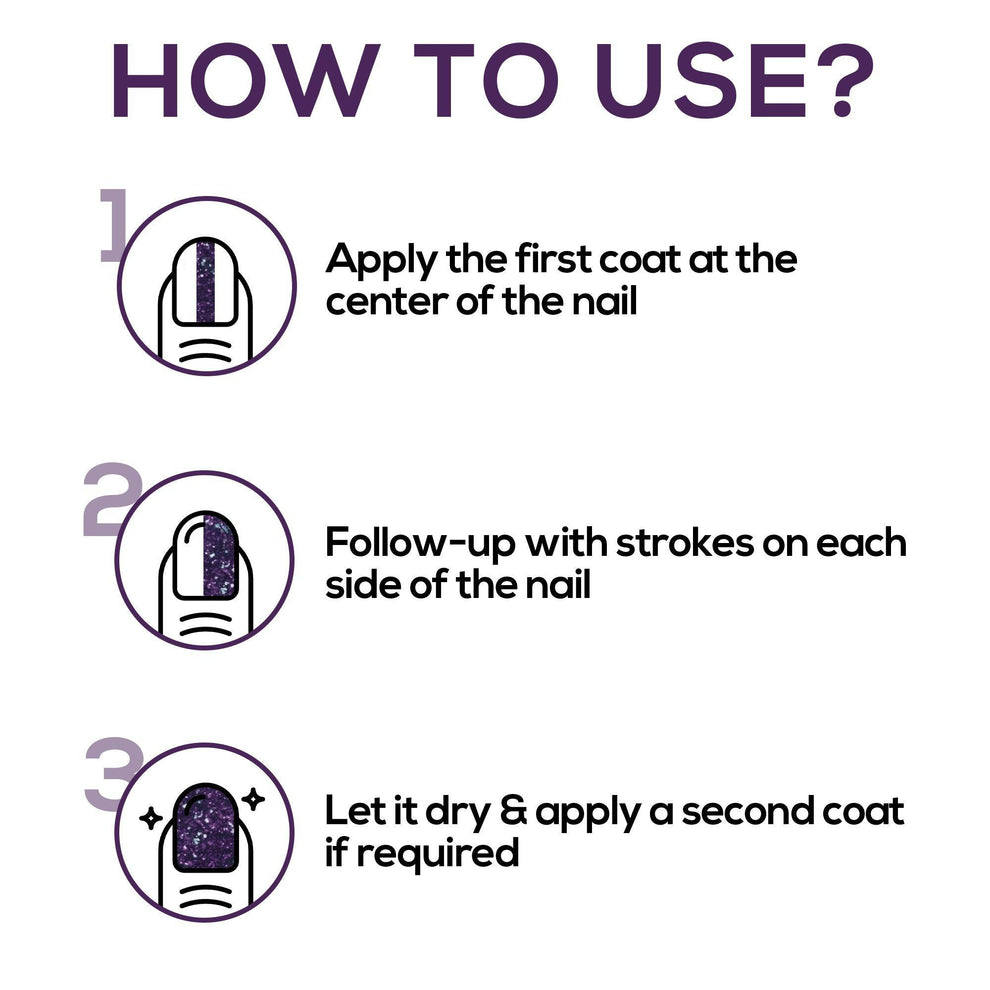RENEE Glitterati Nail Paint (12 Starry Purple)