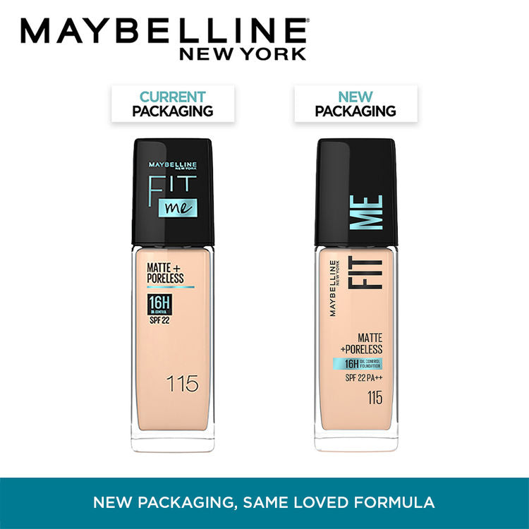 Maybelline Fit Me Matte+Poreless 16H Oil Control Foundation With SPF 22 PA++ (115 Ivory)(30ml)