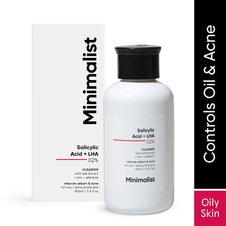 Minimalist 2% Salicylic Acid + LHA Face Cleanser With Zinc For Reducing Sebum & Acne
(100 ml)