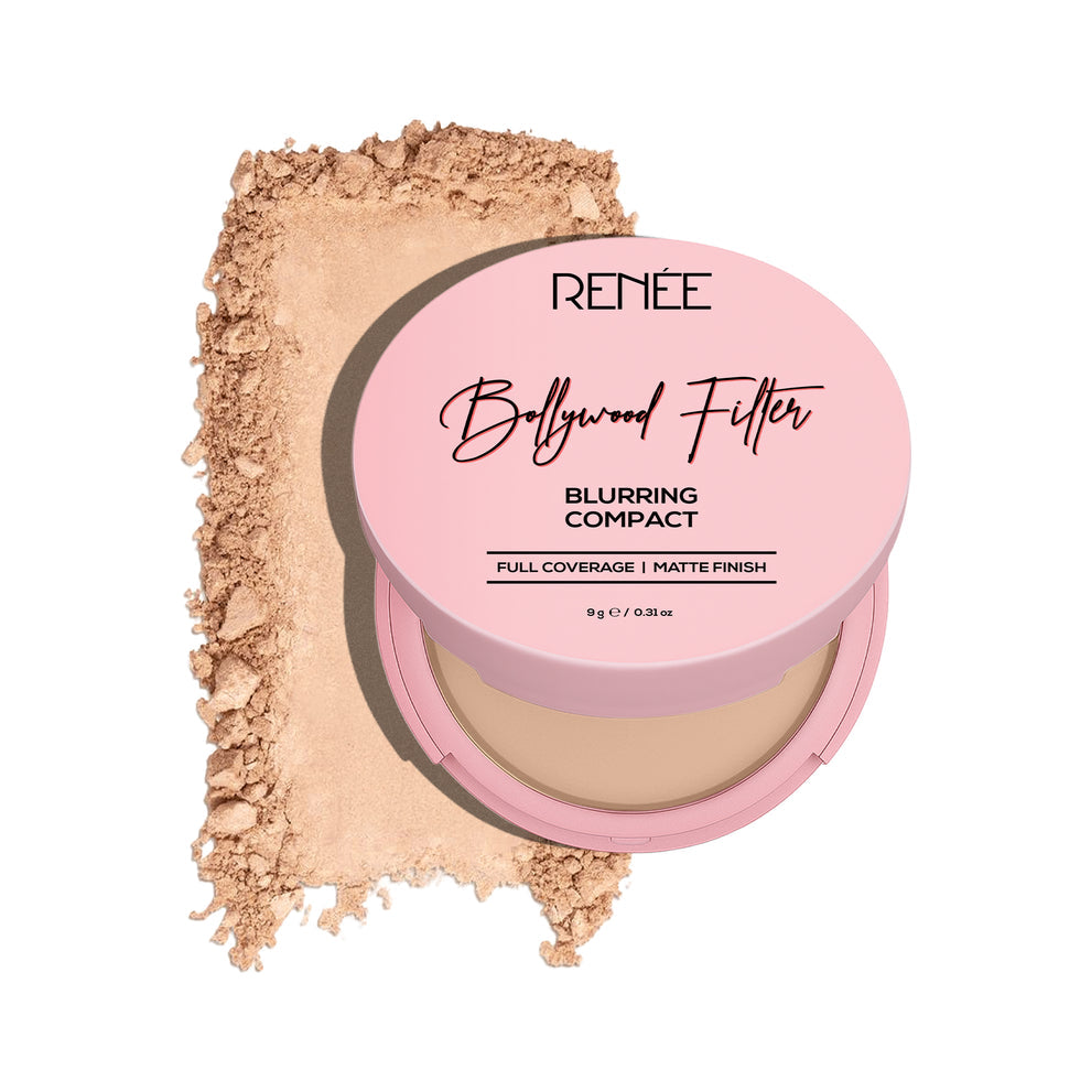 RENEE Bollywood Filter Pore Minimising Blurring Compact With Matte Finish & Full Coverage (4 Maple Drape)