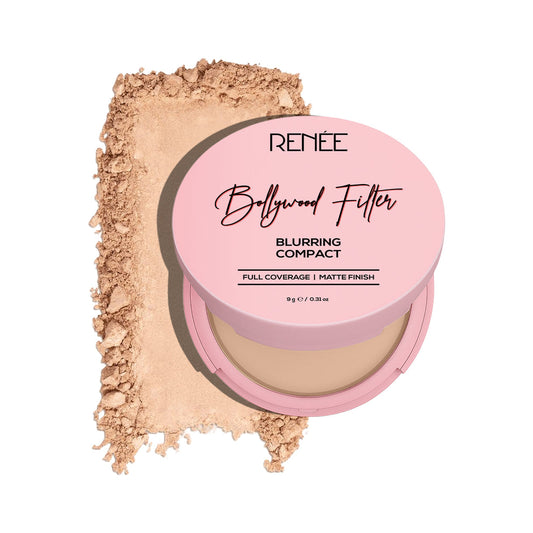 RENEE Bollywood Filter Pore Minimising Blurring Compact With Matte Finish & Full Coverage (4 Maple Drape)