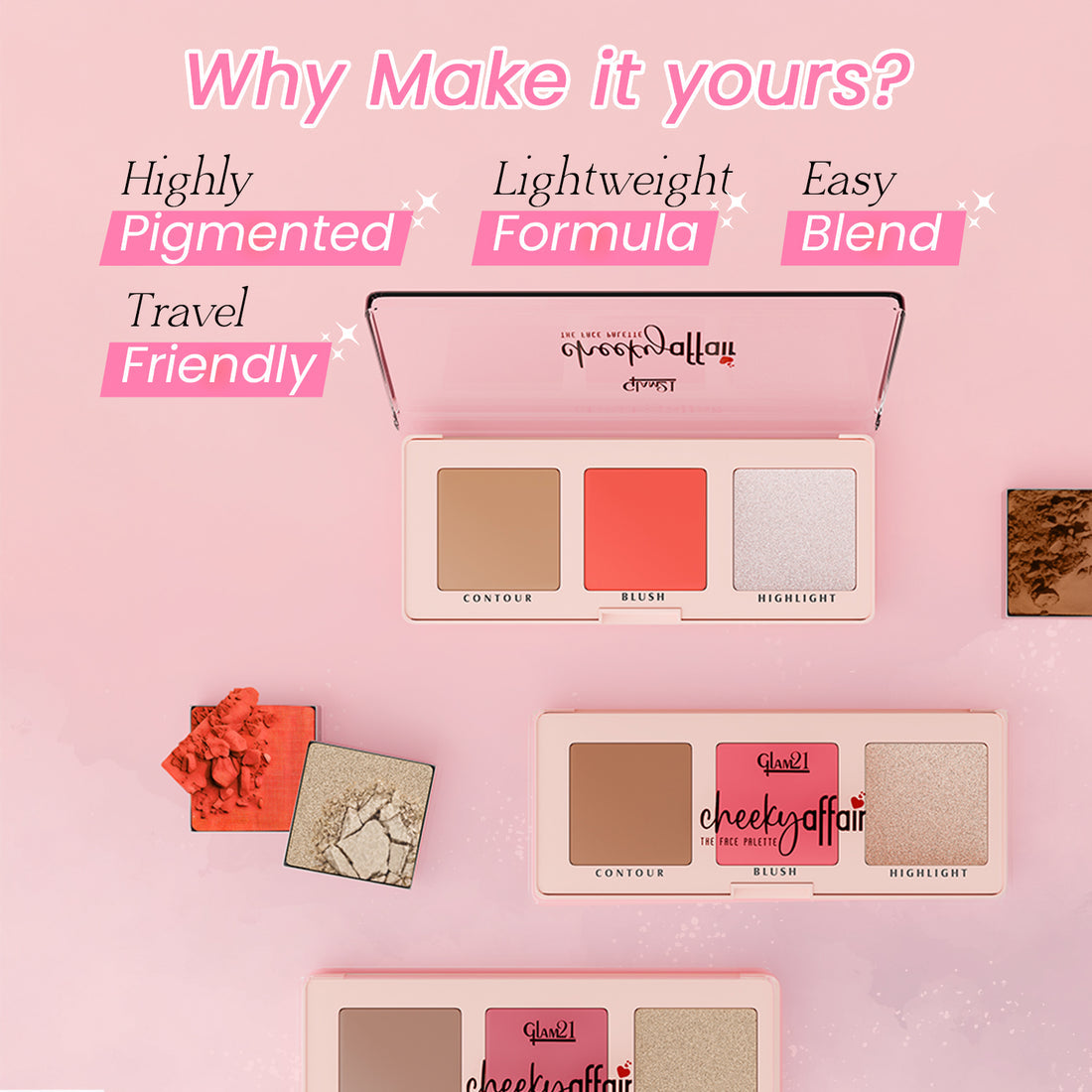 Glam21 Cheeky Affair The Face Palette (01Sunset)