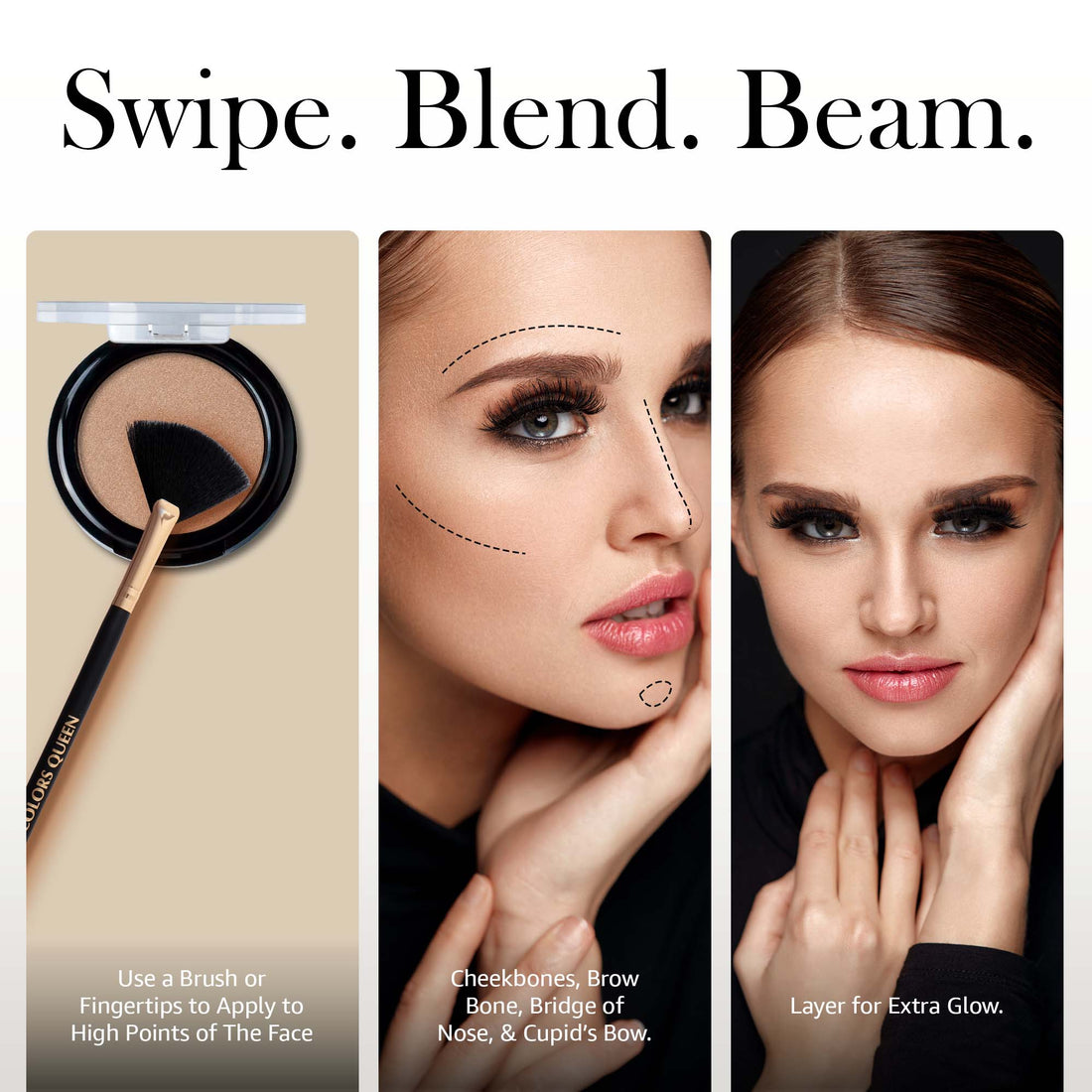 Colors Queen Master Chrome Metallic Highlighter | 01 Ice Gold