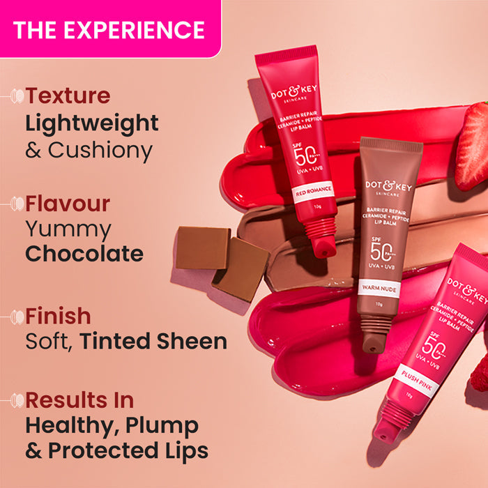 Dot & Key Ceramide + Peptide Lip Balm SPF 50 PA+++  (01Warm Nude)