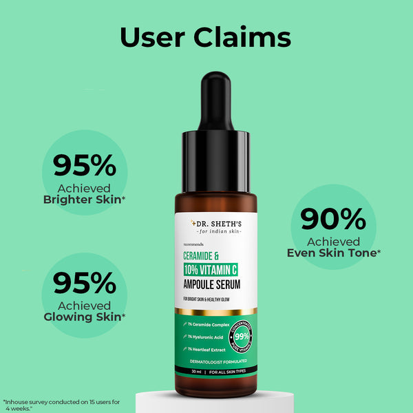 Dr. Sheth's Non-Irritating Ceramide & 10% Vitamin C Ampoule Serum - 30ml