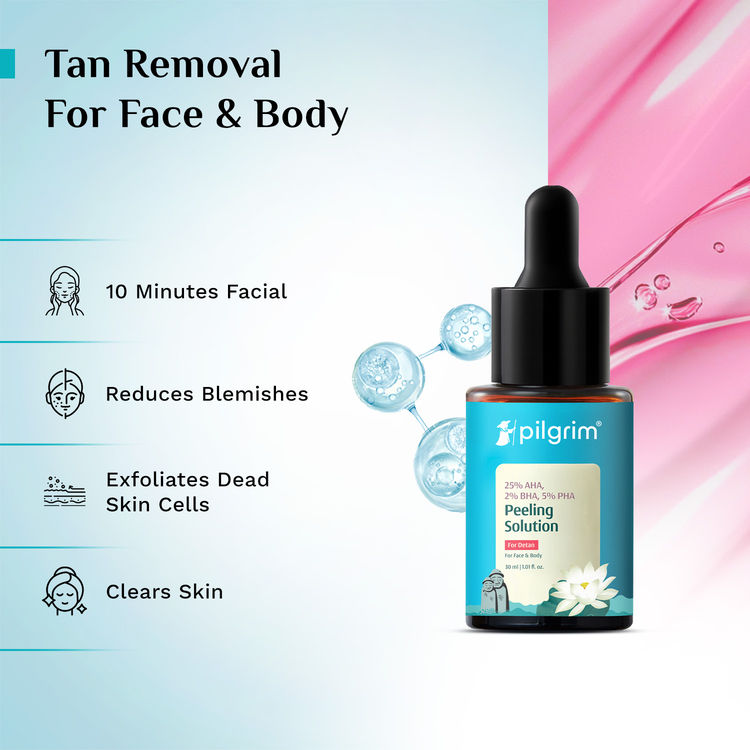 Pilgrim Glow & Protect Face Peeling Solution and Vitamin C In-Vivo Tested SPF 50++++ Sunscreen Combo
(80ml)