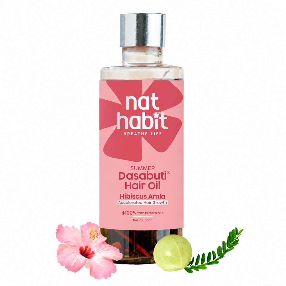 Nat Habit Hibiscus Amla Hair Oil For Men & Women / 50 ml