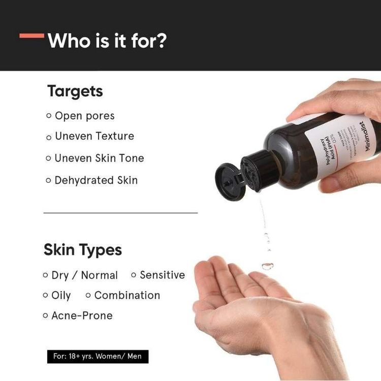 Minimalist 3% Polyhydroxy PHA Face Toner With Multi Biotics For Minimizing Pore Size & Hydrating Skin
(150ml)