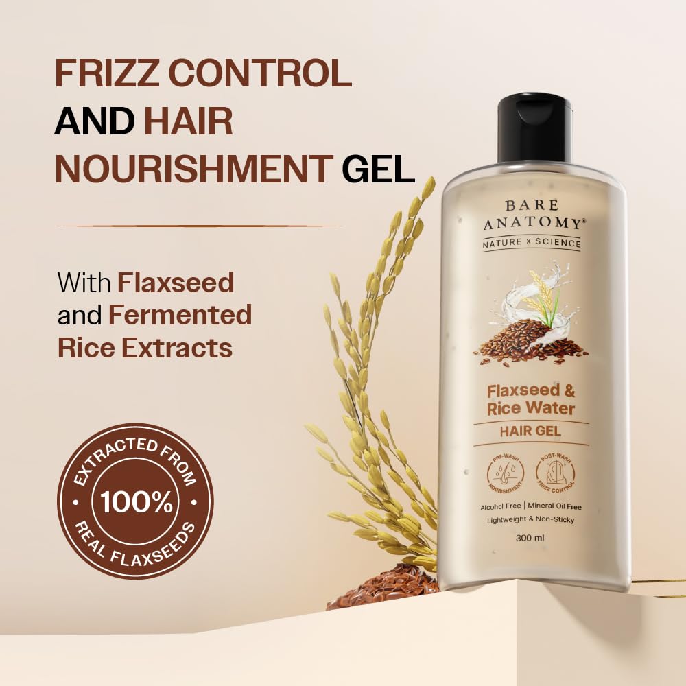 Bare Anatomy Nature x Science Flaxseed & Rice Water Hair Gel / 300ml
