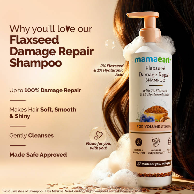 Mamaearth Flaxseed Damage Repair Shampoo (250ml)
