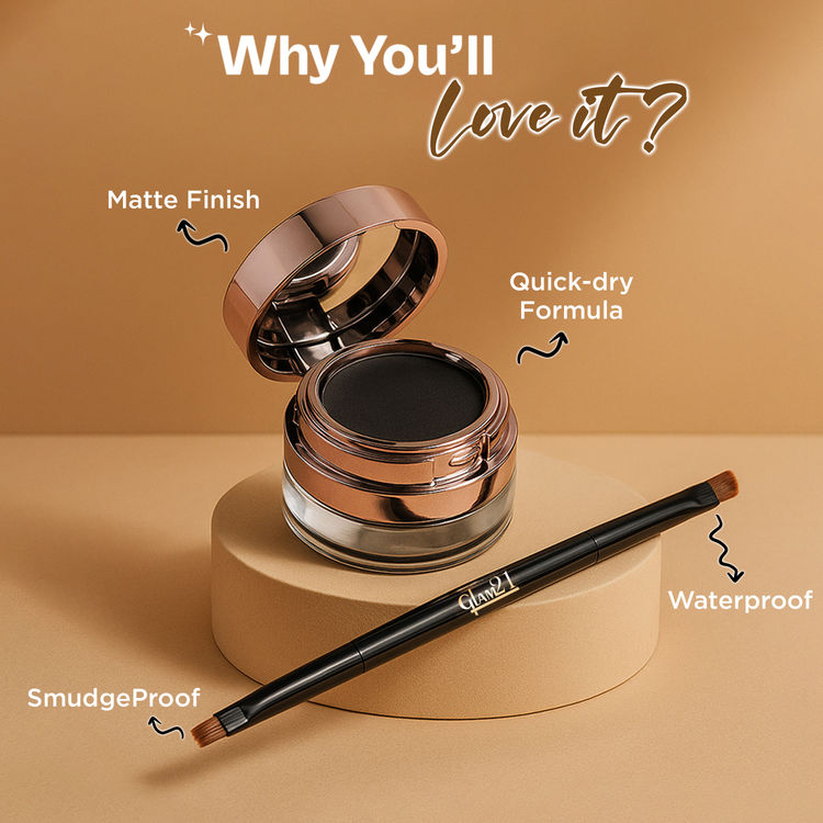 Glam21 2-IN-1 Eyebrow & Gel Eyeliner (Black)