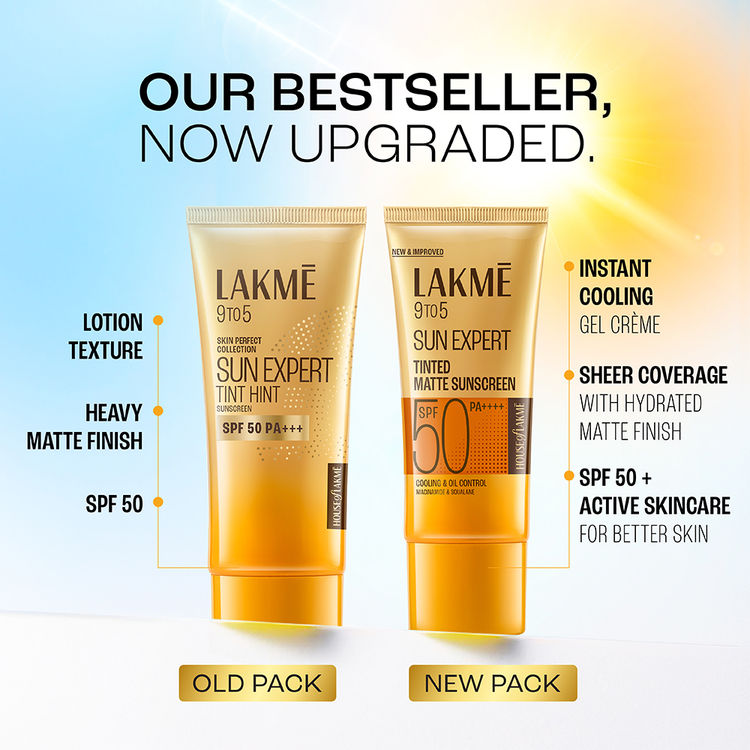 Lakme Sun Expert Tinted Sunscreen SPF 50 PA +++, Broad Spectrum UVA/B protection
(100ml)