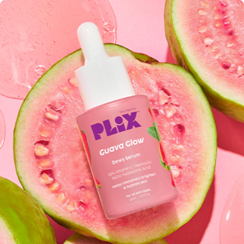 Plix 10% Vitamin C Guava Face Serum for Skin Brightening & Even tone with Hyaluronic acid & Pentavitin
(20ml)