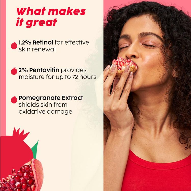 Plix 1.20% Retinol & 1% Bakuchi Oil Pomegranate Anti Ageing Night Cream, Reduce Fine Line & Wrinkles
(50 g)